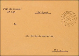 Danzig Feldpost 1939, Zwei Dienstbriefe Mit Blindgeprägter Inschrift KRIEGSMARINE Ab Fp-Nr. 07808 (= 1.... - Autres & Non Classés