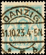 50 Mark Lebhaftgrünlichblau, Ideal Gestempelt "DANZIG 5 B 31.10.23", Zeitgerechte Entwertung, Fotokurzbefund... - Otros & Sin Clasificación