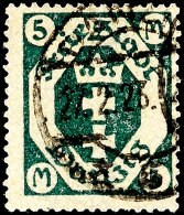 5 Mark Mit Liegendem Wasserzeichen Tadellos Gestempelt, Gepr. Kniep BPP Und Infla, Mi. 340,-, Katalog: 108Y Oo5... - Autres & Non Classés