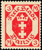 3 M. Karminrot, Postfrisch, Geprüft Dr. Oechsner BPP, Mi. 300.-, Katalog: 104b **3 M. Carmine Red, Mint... - Autres & Non Classés