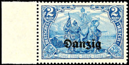 2 M. Aufdruck-Ausgabe Dunkelkobaltblau, Linkes Randstück Mit Plattenfehler II (Feld 5), Postfrisch, Kabinett,... - Other & Unclassified
