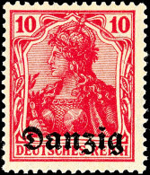 10 Pfg. Aufdruck-Ausgabe Karminrot, Postfrisch, Kabinett, Bestens Signiert Oechsner BPP, Mi. 260,-, Katalog: 2a... - Otros & Sin Clasificación