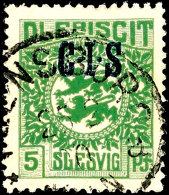 5 Pf. C.I.S., Abart: "B  In Der Unteren Schleife Durchbrochen", Gest. "FLENSBURG 25.2.20", Katalog: 2 O5 Pf. C.... - Other & Unclassified