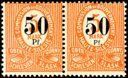 50 Pfg Auf 5 Mark Orange Im Waagerechten Typenpaar In Der Aufdruck-Typenkombination "aIIIa/aIIIb", Tadellos... - Other & Unclassified