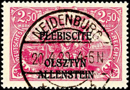 2,50 Mark Deutsches Reich In A-Farbe Mit Dreizeiligem Bdr.-Aufdruck, Tadellos Gestempelt "NEIDENBURG 20.4.20",... - Otros & Sin Clasificación