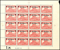 1,25 Fr. Rot, Kpl. */** Originalbogen Type I (Wertangabe Unterhalb Der Sternenlinie) Mit Abart Mi. 11FI (Feld 4),... - Otros & Sin Clasificación