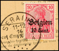 "SERAING 1A 14 IX 1918", Klar Auf Paketkartenausschnitt 10 C., Katalog: 14 BSSERAING 1A 14 IX 1918, Clear On... - Sonstige & Ohne Zuordnung