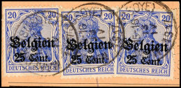 "MARADRET(SOSOYE) 13 IV 1917", Je Klar Und Zentr. Auf Postanweisungsausschnitt Mit 3mal 25 C., Katalog: 18(3)... - Otros & Sin Clasificación