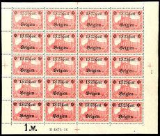 1 F.25 Cent Auf 1 M., Wertangabe In Der Sternlinie, Kompletter Postfrischer Bogen Mit HAN "H 4875.16" Und... - Other & Unclassified
