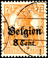 8 C Auf 7 1/2 Pf. In Type BI Tadellos Gestempelt, Tiefst Gepr. Hey BPP, Mi. 350.-, Katalog: 13bI O8 C On 7 +... - Other & Unclassified