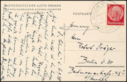 Deutsche Schiffspost 1936-1938, "Monte Sarmiento" Und "Columbus" (2x), Zus. Drei Attraktive Bedarfskarten Von Bord... - Autres & Non Classés