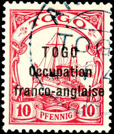 10 Pf. Tadellos Gestempelt, Tiefst Gepr. Bothe BPP, Mi. 900,-, Katalog: 10 O10 Pf. Neat Cancelled, On The Base... - Togo