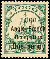 One Penny Auf 5 Pf., Aufdruck Type II, Tadellos Postfrisch, Mi. 45,-, Katalog: 15II **One Penny On 5 Pf.,... - Togo