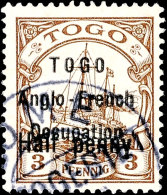 One Penny Auf 3 Pf., Aufdruck Type I, Tadellos Gestempelt, Fotobefund Holcombe, Mi. 280,- Attest/Certificate:... - Togo