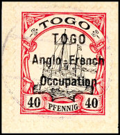 40 Pf. Mit Aufdruck Type I Tadellos Auf Briefstück, Gepr. Hoffmann-Giesecke Und Georg Bühler, Mi. 450,-,... - Togo