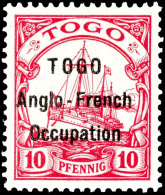 10 Pf. Tadellos Postfrisch, Tiefst Gepr. Kilian BPP, Mi. 380,-, Katalog: 3I **10 Pf. In Perfect Condition Mint... - Togo