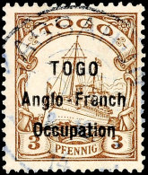 3 Pf. Tadellos Gestempelt, Signiert, Mi. 150,-, Katalog: 1I O3 Pf. Neat Cancelled, Signed, Michel 150,,... - Togo