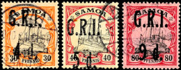 1/2 D. Auf 3 Pf. Bis 9 D. Auf 80 Pf. Komplett Tadellos Gestempelt, Mi. 835,-, Katalog: 1/9 O1 / 2 D. On 3 Pf.... - Samoa