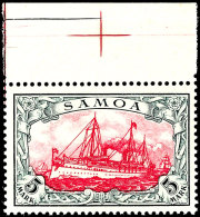 5 Mark Kaiseryacht, Oberrandstück, Tadellos Postfrisch, Signiert Und Fotoattest Jäschke-Lantelme BPP... - Samoa