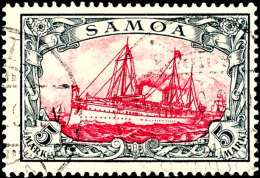 5 Mark Kaiseryacht, Tadellos Gestempelt Mit Datumbrücken-Gitterstempel "APIA - 10.1.10. 9-10V.", Fotoattest... - Samoa