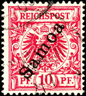 10 Pf. In C-Farbe Tadellos Gestempelt, Gepr. Jäschke-L. BPP, Mi. 170,-, Katalog: 3c O10 Pf. In C-color... - Samoa