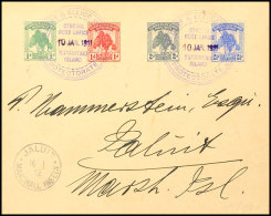 Incoming Mail:, 1912, Gilbert & Ellice-Inseln Freimarken 1/2 P. Bis 2 1/2 P. Mit Violettem DKr. "GENERAL POST... - Marshall Islands