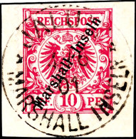 10 Pf. Berliner Ausgabe In B-Farbe Tadellos Auf Briefstück, Tiefst Gepr. Jäschke-L. BPP, Mi. 500,-,... - Marshall-Inseln