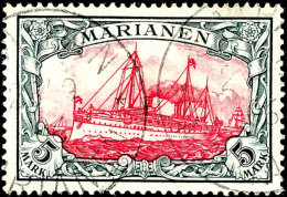 5 Mark Kaiseryacht Tadellos Gestempelt "SAIPAN 23/9 06", Tiefst Gepr. Bothe BPP, Mi. 600.-, Katalog: 19 O5 Mark... - Marianen