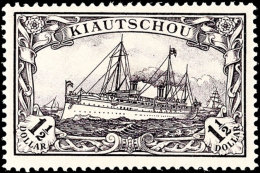 1 1/2 Dollar Kaiseryacht Ohne Wasserzeichen, Tadellos Ungebraucht  Mit Sauberem Falzrest, Aktuelles Fotoattest... - Kiautschou