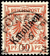 50 Pf. Diagonalaufdruck Tadellos Zentrisch Gestempelt "PONAPE 5/6 00", Dopp. Tiefst Gepr. Bothe BPP, Mi. 1.800.-,... - Karolinen