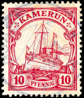 NJASSI, Kpl. Schwarzblauer Stempel Vom 18.7.14, Auf 10 Pfg, Kabinett, ARGE 200,-, Katalog: 22 ONJASSI, Complete... - Camerún