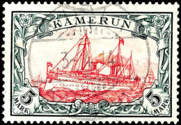 5 Mark Kaiseryacht Im Friedensdruck, Gezähnt 26 : 17, Tadellos Gestempelt "DUALA 3-4. 14", Kabinettstück,... - Kamerun