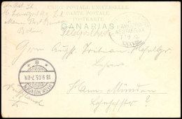 DEUTSCHE SEEPOST LINIE HAMBURG - WESTAFRIKA XXXVIII. 7/9 05 Auf Feldpost-Ansichtskarte Las Palmas Nach... - German South West Africa