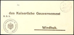 WILHELMSTAL 12.9 13 Klar Auf Dienstbrief (Meterologische Beobachtungen) Nach Windhuk Mit Ank.stpl. ... - Deutsch-Südwestafrika