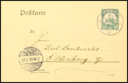 WALDAU 12/8 03, Klar Und Zentrisch Auf Postkarte Mit 5 Pf. Kaiseryacht Nach Oldenburg, Katalog: 12 BFWALDAU 12... - África Del Sudoeste Alemana