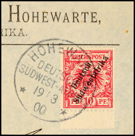 HOHEWARTE 19/3 03 Klar Abgeschlagen Auf Briefstück 10 Pf., Katalog: 7 BSHOHEWARTE 19 / 3 03 Clear Mounted... - Sud-Ouest Africain Allemand