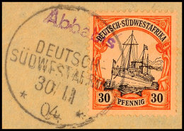 Abbabis Wanderstempel (Type 2) 30.11. 04 Auf Briefstück 30 Pf., Katalog: 16 BSAbbabis Cancellation Used In... - Africa Tedesca Del Sud-Ovest