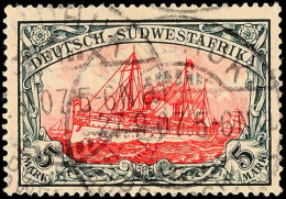 5 Mark Kaiseryacht Mit Wasserzeichen Gestempelt, Zahnfehler, Mi. 370.-, Katalog: 32AaZf. O5 Mark Imperial Yacht... - África Del Sudoeste Alemana