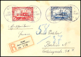 1 Und 2 Mark Kaiseryacht Auf Kleinformatigem R-Brief Von OTAWI 1/6 06 Nach Berlin (rücks. Ank.stpl. 9/7 06),... - German South West Africa