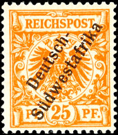 25 Pf. Dunkelorange Tadellos Postfrisch, Tiefst Gepr. Czimmek BPP, Mi. 1300,-, Katalog: 9b **25 Pf. Dark Orange... - Deutsch-Südwestafrika