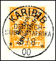 25 Pf. Gelblichorange Tadellos Auf Luxus-Briefstück Mit Zentrischem, Glasklaren Stempel KARIBIB 5/8 00, Tiefst... - África Del Sudoeste Alemana
