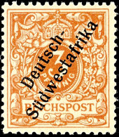 3 Pf. In C-Farbe Tadellos Postfrisch, Tiefst Gepr. Gotw. Zenker VÖB, Mi. 300,-, Katalog: 5c **3 Pf. In... - Deutsch-Südwestafrika