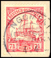 NGOMENI DOA 4.4..., Klar Und Fast Komplett Auf Pracht-Briefstück Mit 7 1/2 Heller Kaiseryacht Mit... - German East Africa
