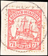 MKALAMA 17.9 15, Kriegsdatum Klar Und Zentrisch Auf Briefstück 7½ Heller Kaiseryacht, Katalog: 32... - Deutsch-Ostafrika