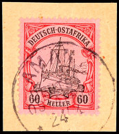 2½  Bis 60 Heller Ohne Wasserzeichen, 8 Werte Komplett Je Auf Briefstück, Ideal Zentrisch Und Klar... - German East Africa