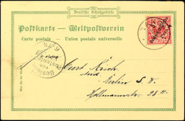 5 P. Auf 10 Pfg. Rot Mit Stempel TANGA 20.12.99 Auf Farbiger Ansichtskarte "Gruss Aus Tanga" Mit Text Nach Berlin... - German East Africa