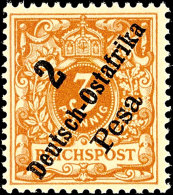 2 Pesa Auf 3 Pf. Lebhaftbraunocker Tadellos Postfrisch, Tiefst Gepr. Dr. Hartung, Mi. 500,-, Katalog: 6c **2... - África Oriental Alemana