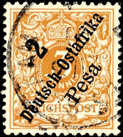 2 P. Auf 3 Pf. Hellockerbraun Mit Gebrochener Bandrolle Tadellos Gestempelt, Dopp. Gepr. Jäschke-L. BPP, Mi.... - África Oriental Alemana