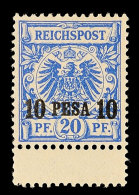 10 Pesa Auf 20 Pf. Tadellos Postfrisch Mit Unten Anhängendem Zwischensteg, Tiefst Gepr. Pauligk BPP, Mi. 140,-... - German East Africa