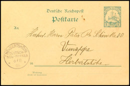 DEUTSCHE SEEPOST NEU-GUINEA-ZWEIGLINIE C  6/11 06 Mit Aushilfsjahreszahl Zart Auf GA-Karte 5 Pf. Kaiseryacht Vom... - German New Guinea